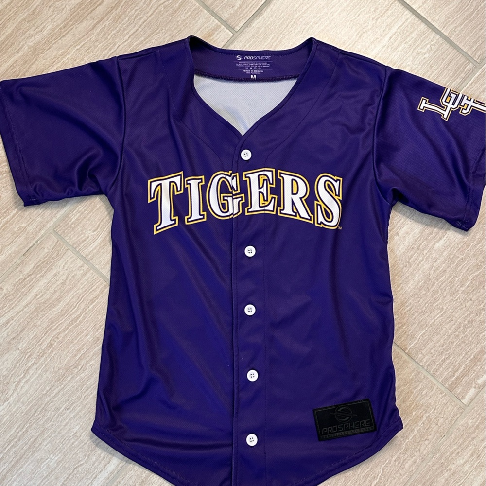 LSU Purple Tigers Kids Baseball Jersey - size YL
